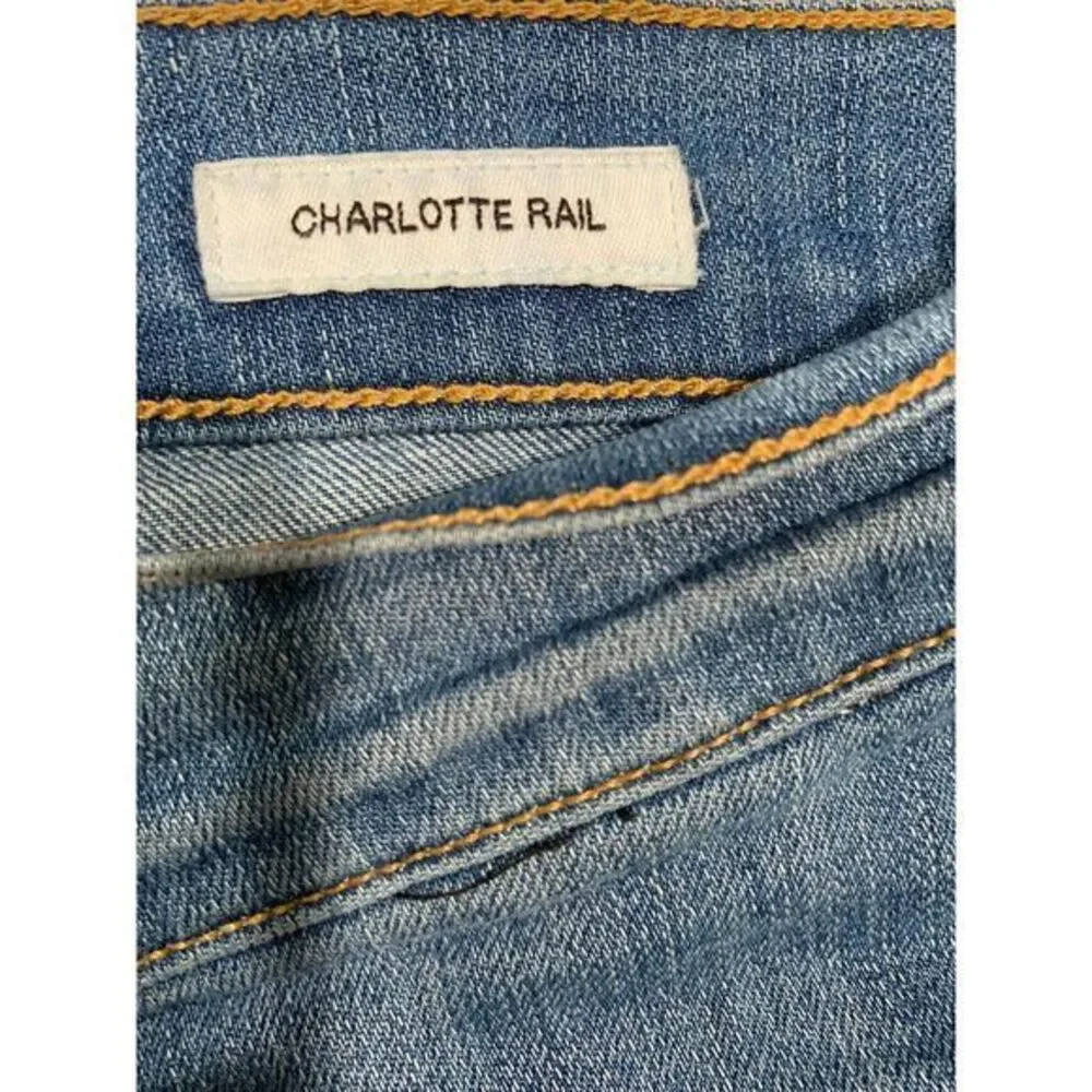 Lucky Brand Distressed Jeans with Released Hem Size 8/29 Charlotte rail,‎ USA